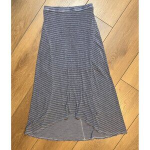 Sundry Heathered Blue/ Navy Striped High-Low Maxi Skirt Size 1